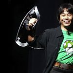 Shigeru Miyamoto Legend of Zelda pose