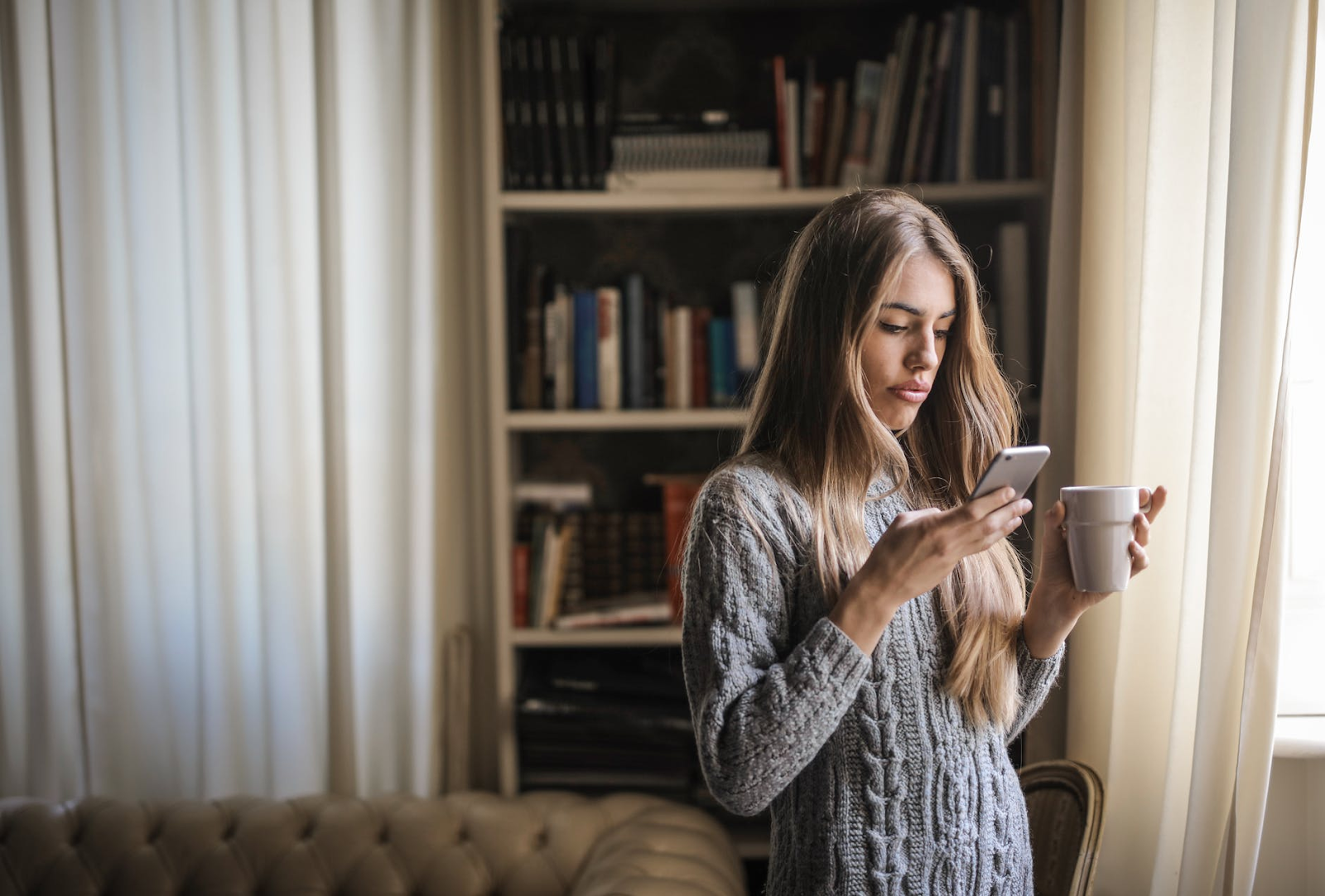 woman using phone