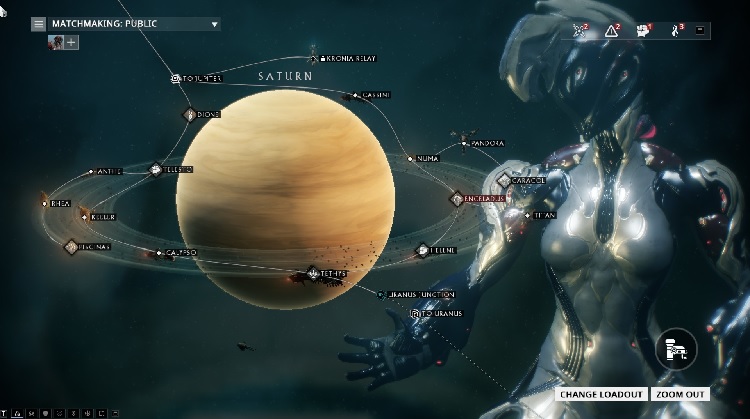 Saturn in war frame