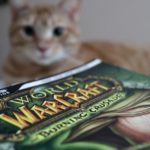 A cat with Warcraft book.
