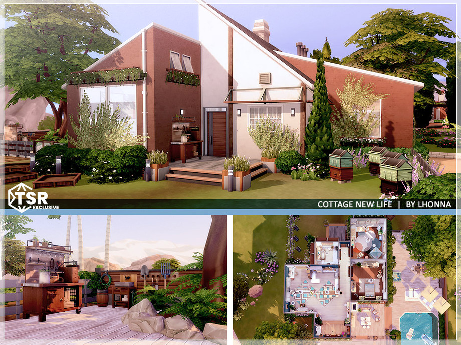 Sims 4 Cottage House Layout by Lhonna