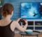 women playing videogame