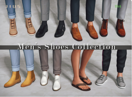 Jius-Sims' Sims 4 Male CC Shoes Pack