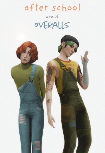 Mossylane Male CC Overalls for Sims 4
