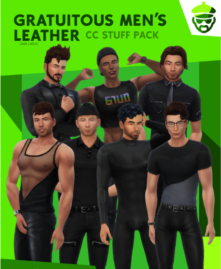 Sims 4 Male Leather CC Stuff Pack by verbatim-sims