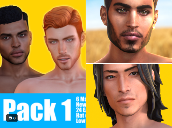 Wistful Castle's Sims 4 Male Hair CC Pack Pt 1